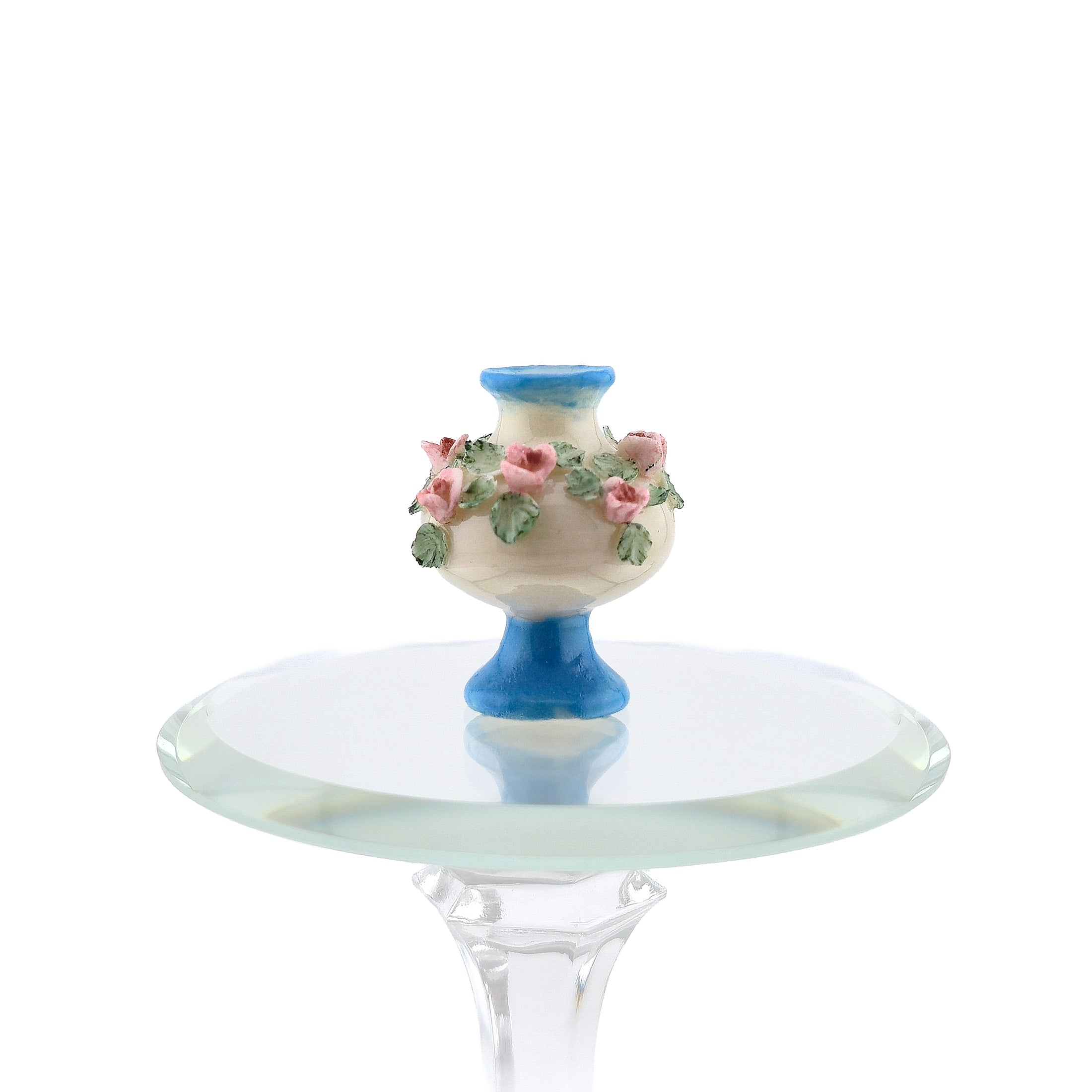 Artisan Pink Rose Porcelain Vase Dollhouse Miniature