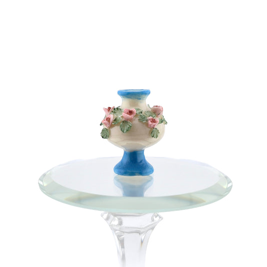 Artisan Pink Rose Porcelain Vase Dollhouse Miniature