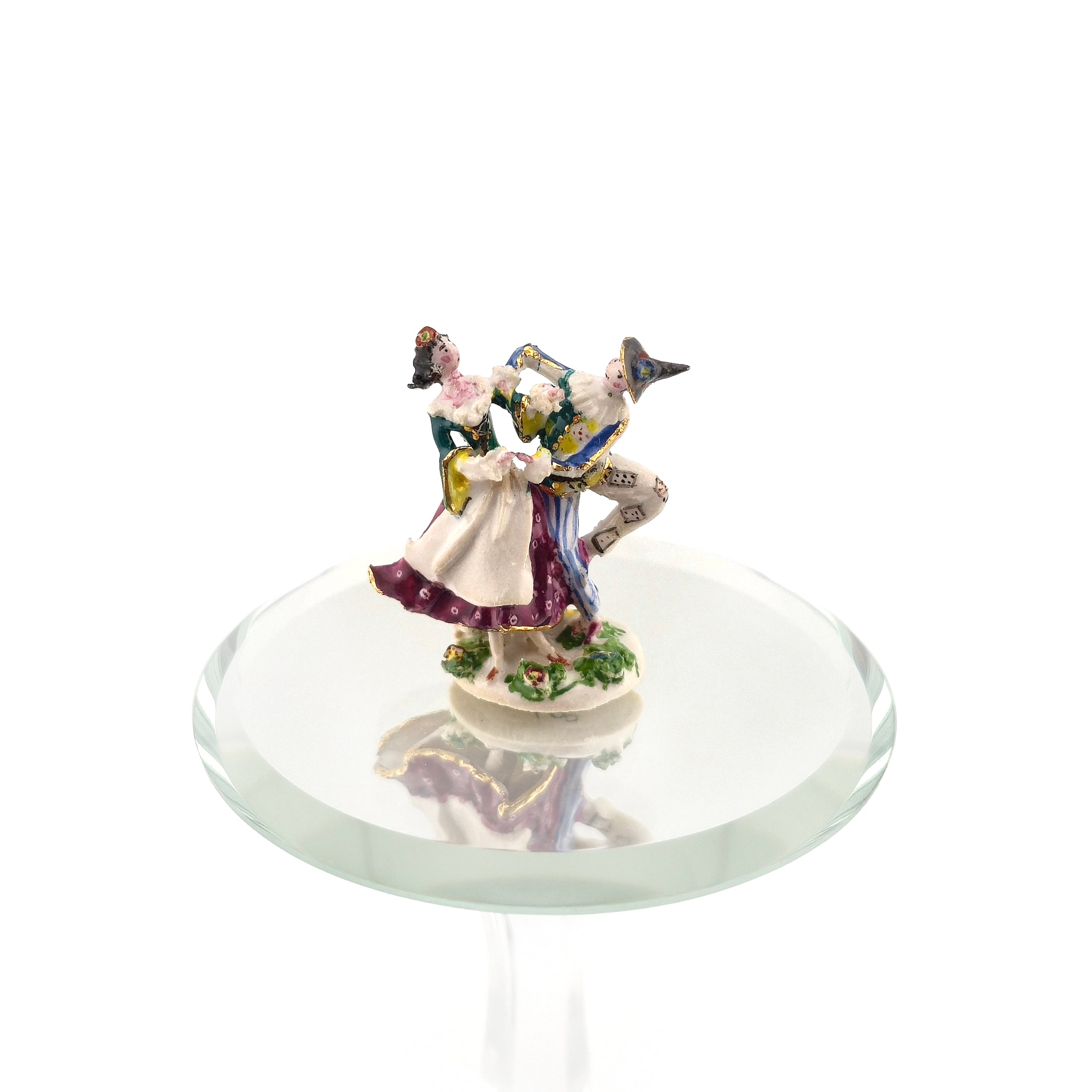 Tricia Street Harlequin and Columbine Dancing Porcelain Meissen Figurine