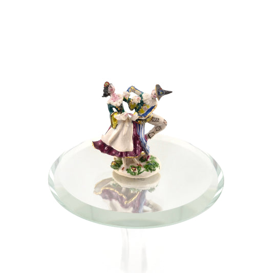 Tricia Street Harlequin and Columbine Dancing Porcelain Meissen Figurine