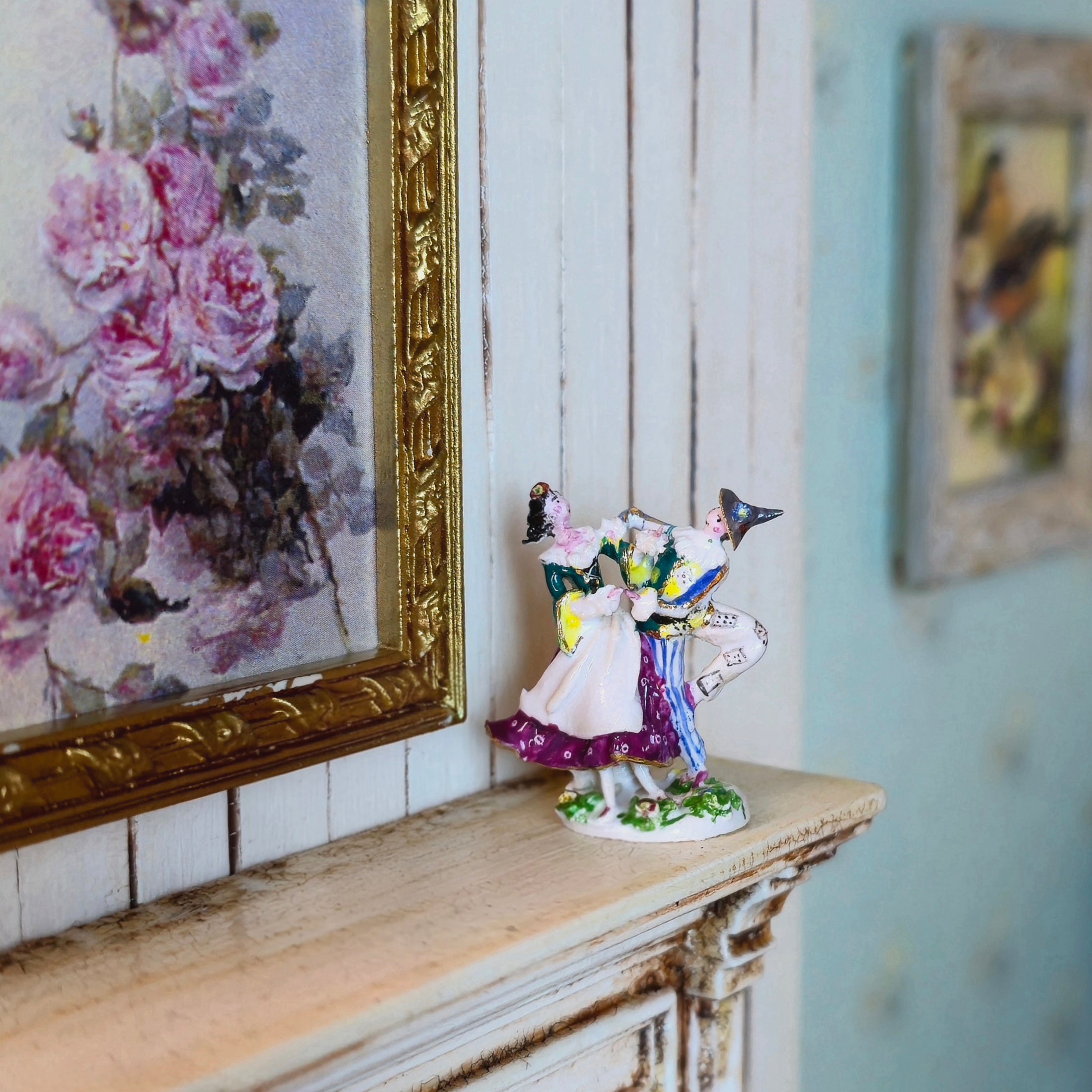 Tricia Street Harlequin and Columbine Dancing Porcelain Meissen Figurine