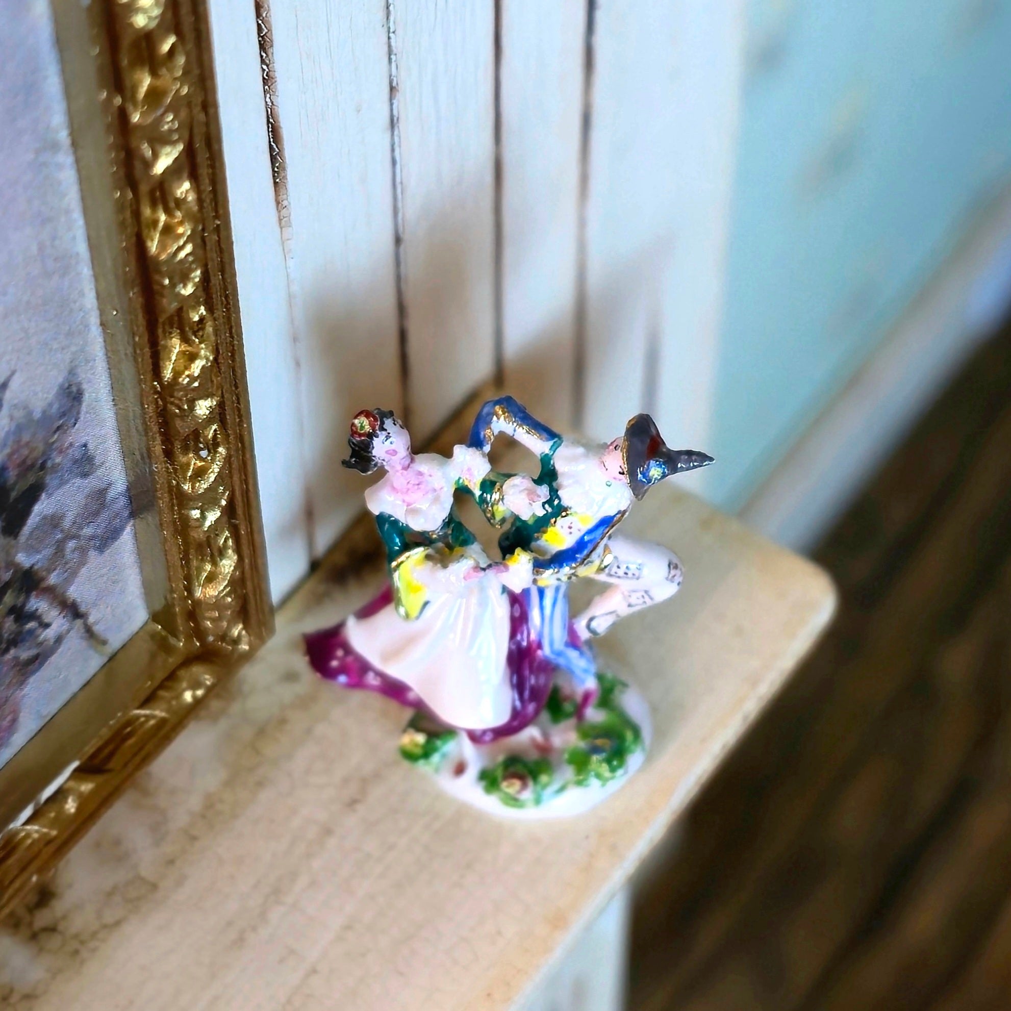 Tricia Street Harlequin and Columbine Dancing Porcelain Meissen Figurine