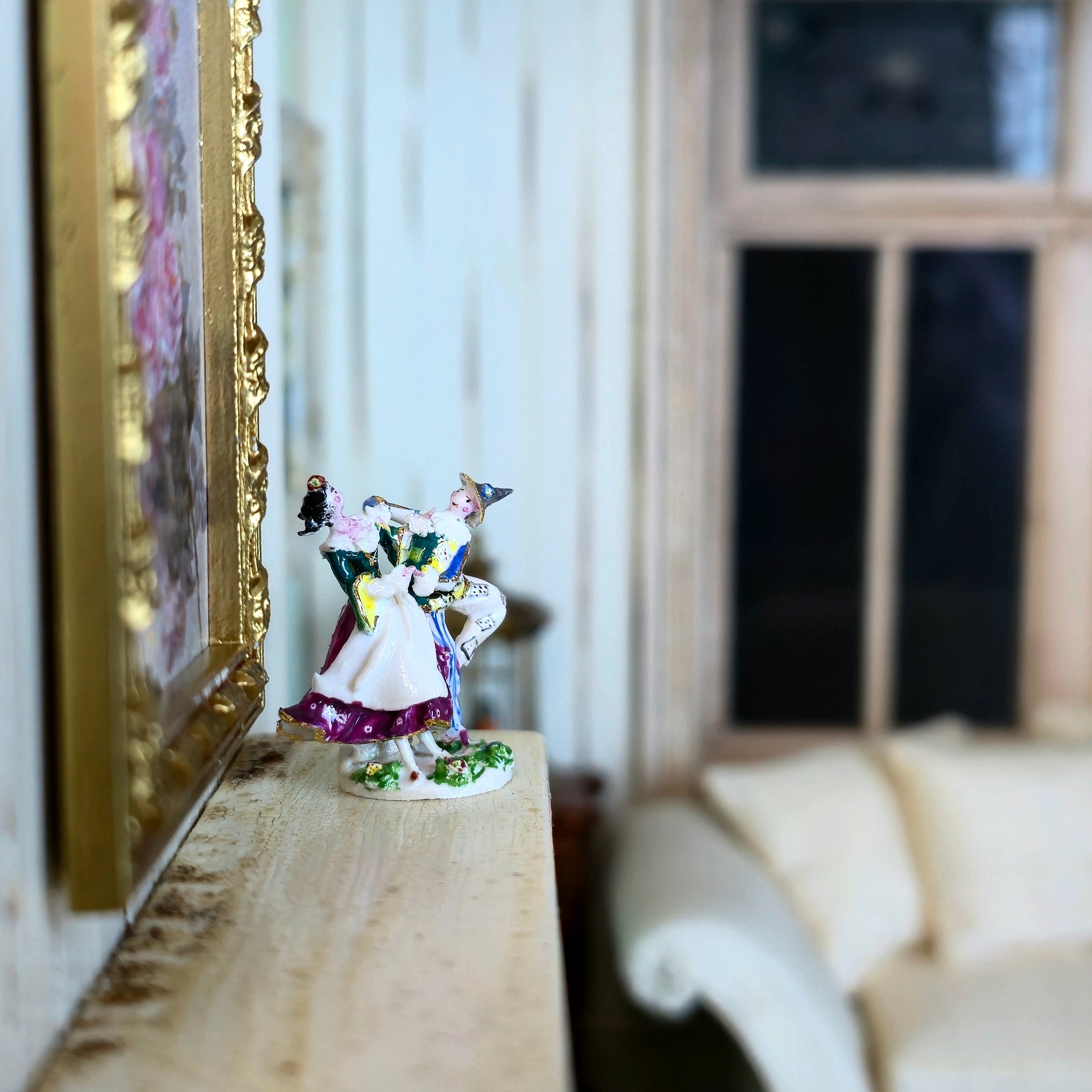 Tricia Street Harlequin and Columbine Dancing Porcelain Meissen Figurine