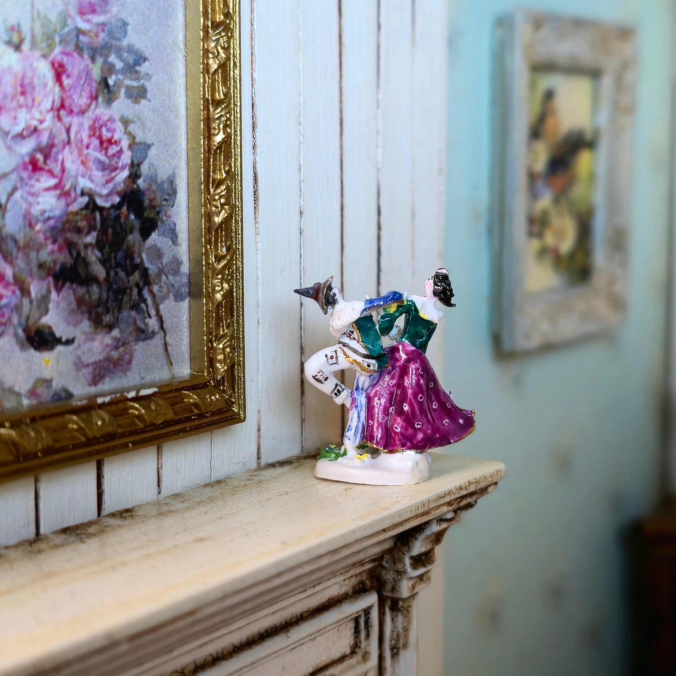 Tricia Street Harlequin and Columbine Dancing Porcelain Meissen Figurine