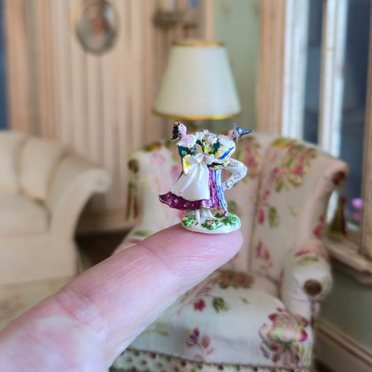 Tricia Street Harlequin and Columbine Dancing Porcelain Meissen Figurine