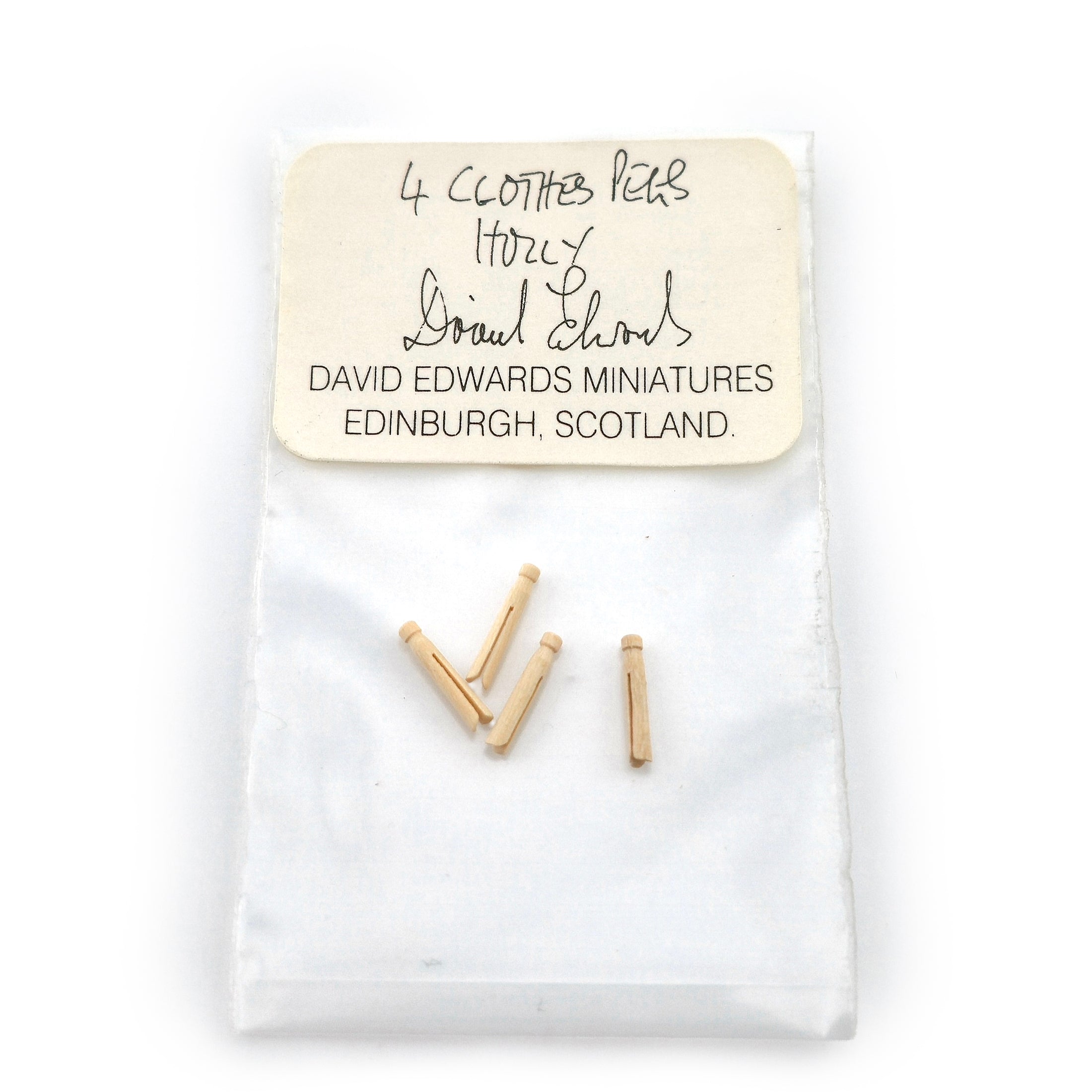 David Edwards Miniature Wooden Clothespins Set OOAK Scotland