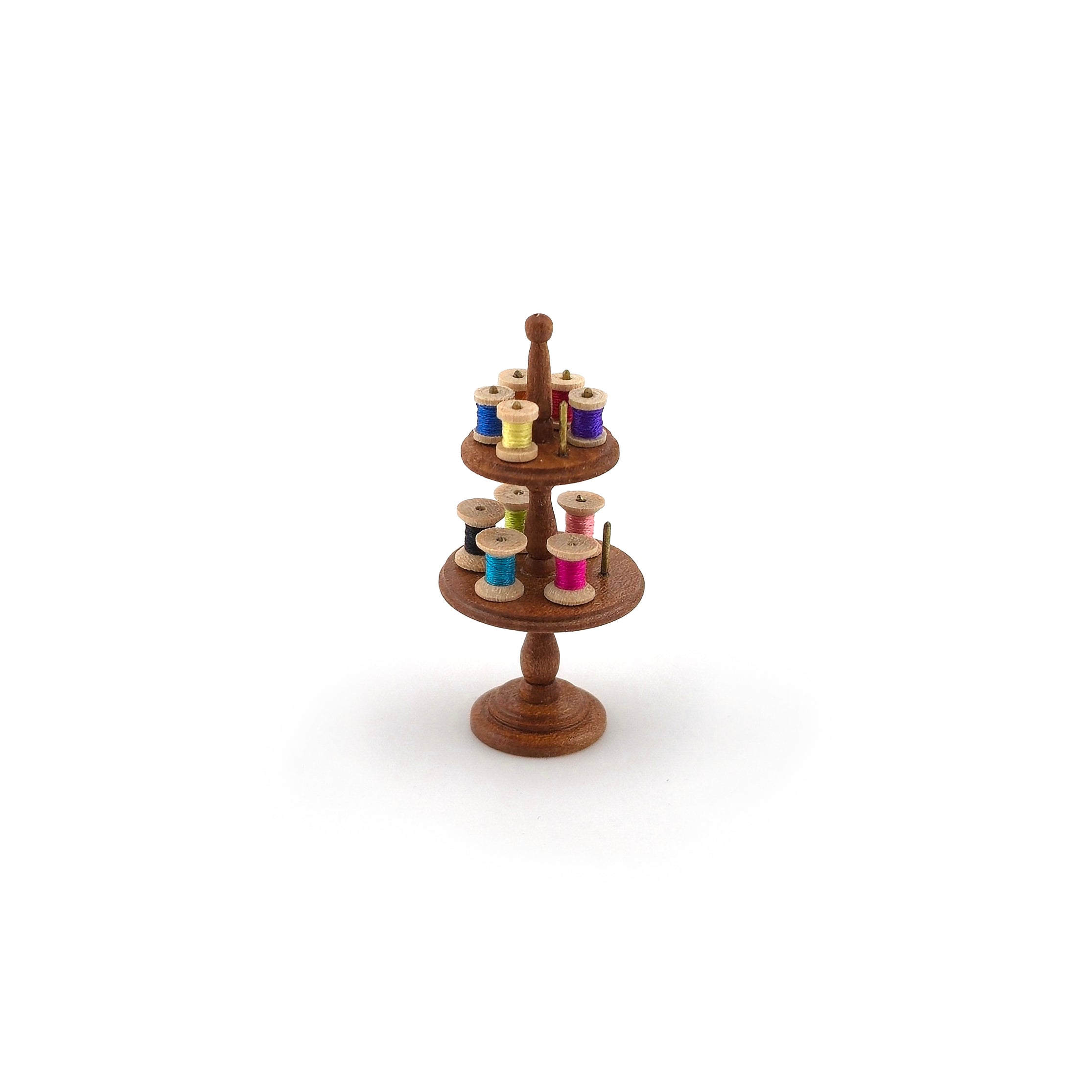 David Krupick Miniature Thread Holder with Spools OOAK Sewing Stand