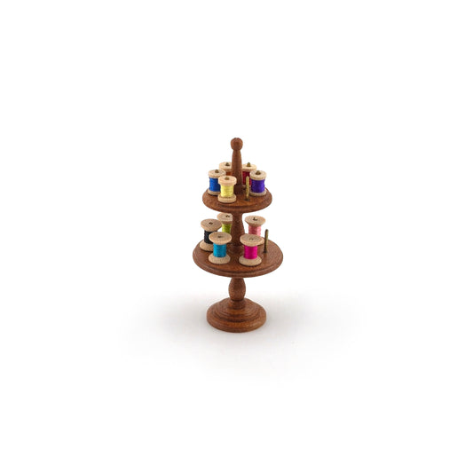 David Krupick Miniature Thread Holder with Spools OOAK Sewing Stand