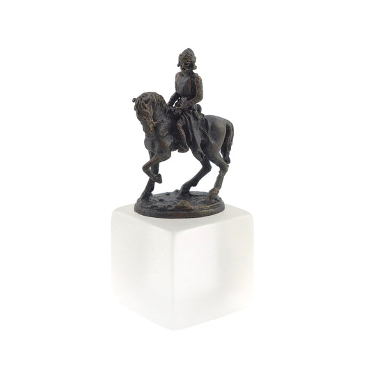 Miniature Bronze Equestrian Statue of Colleoni Renaissance Sculpture