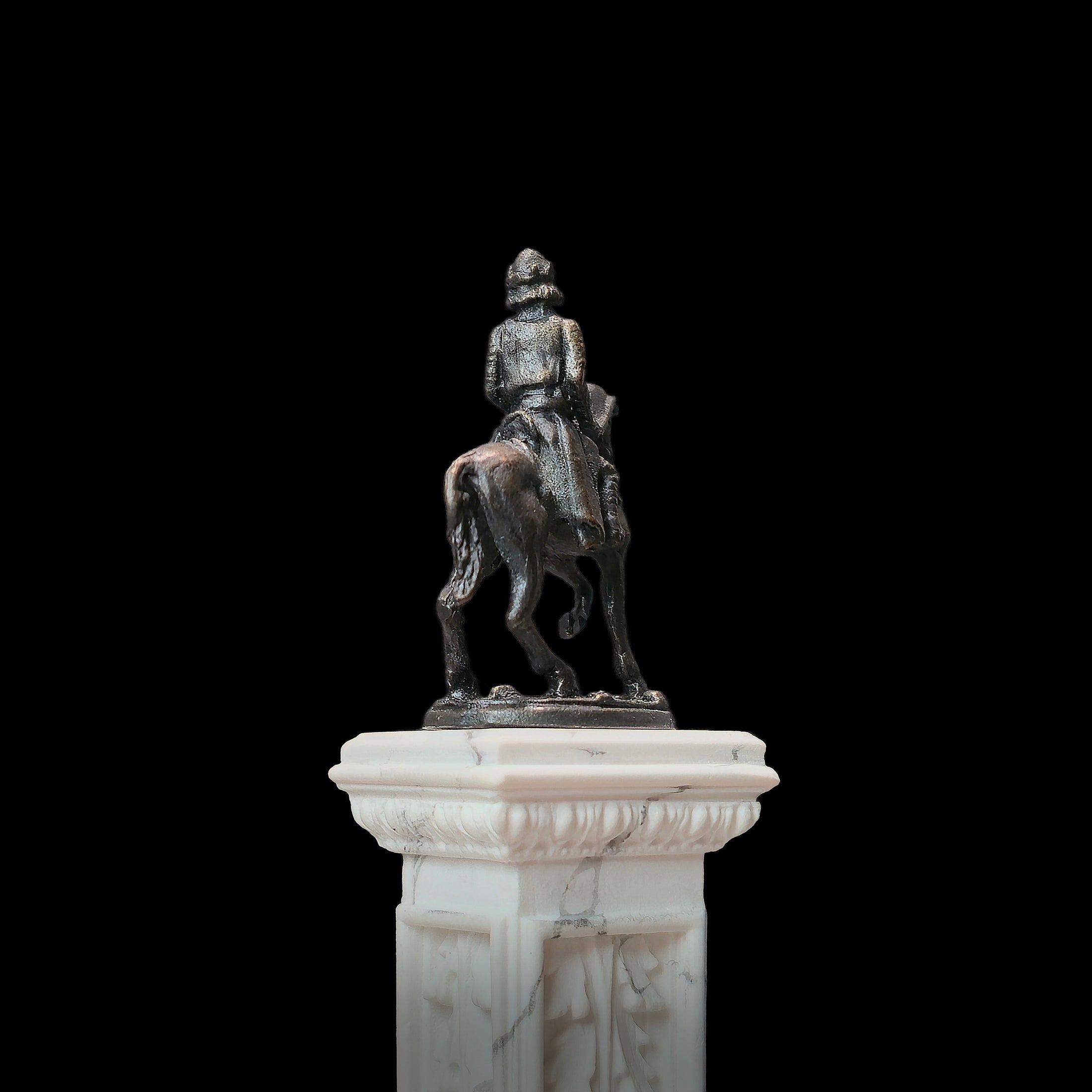 Miniature Bronze Equestrian Statue of Colleoni Renaissance Sculpture