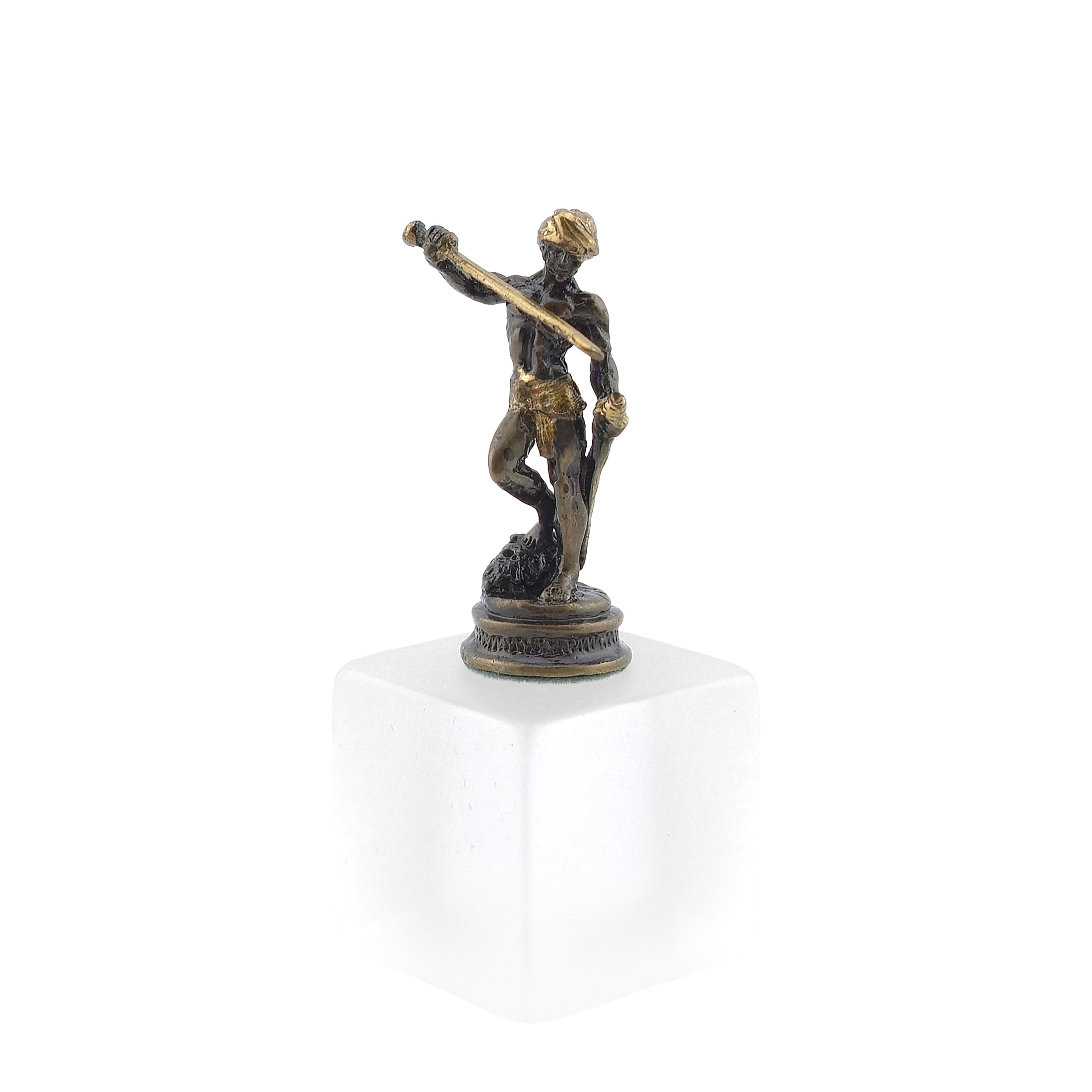 Antique-Style Bronze Victorious David & Goliath Statue Sculpture 1:12 Scale
