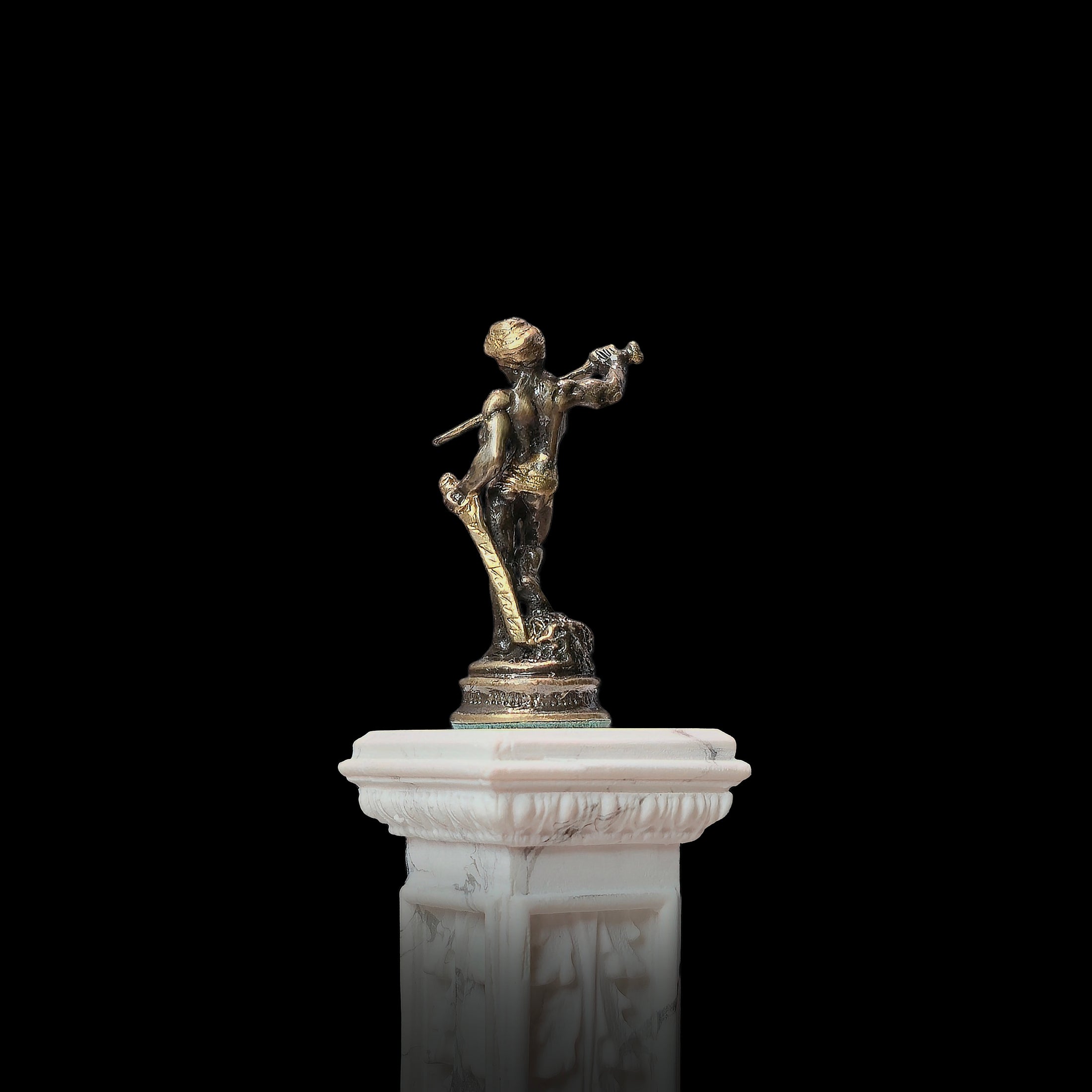 Antique-Style Bronze Victorious David & Goliath Statue Sculpture 1:12 Scale