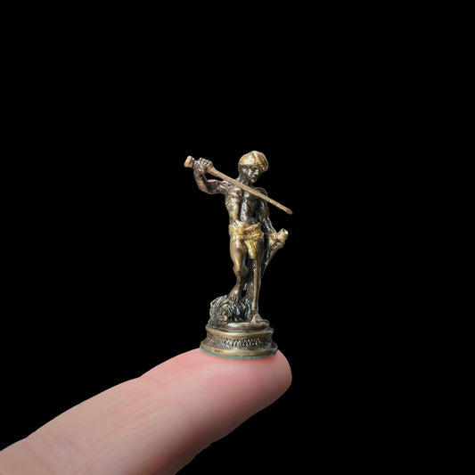 Antique-Style Bronze Victorious David & Goliath Statue Sculpture 1:12 Scale