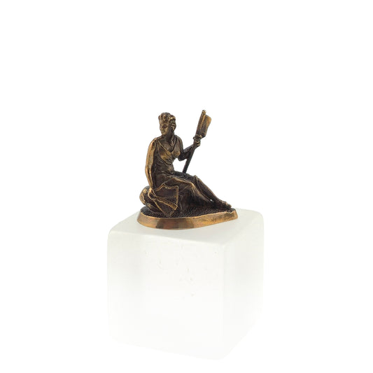 Neoclassical Seated Female Bronze Sculpture Statue Figurine