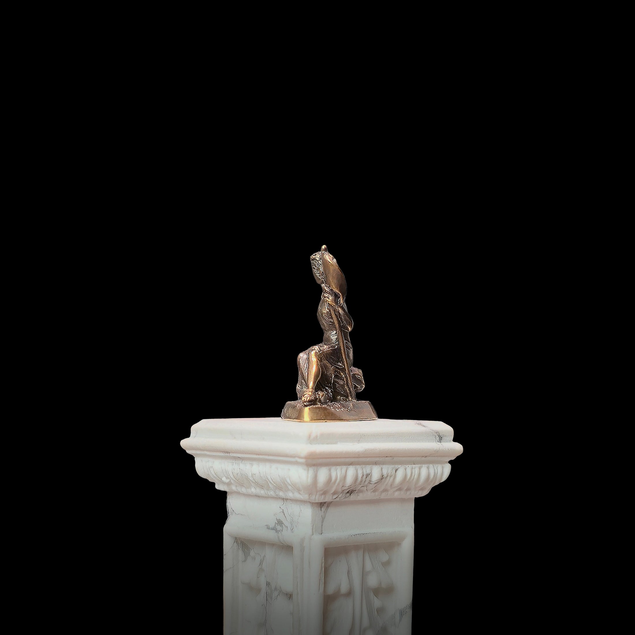 Neoclassical Seated Female Bronze Sculpture Statue Figurine