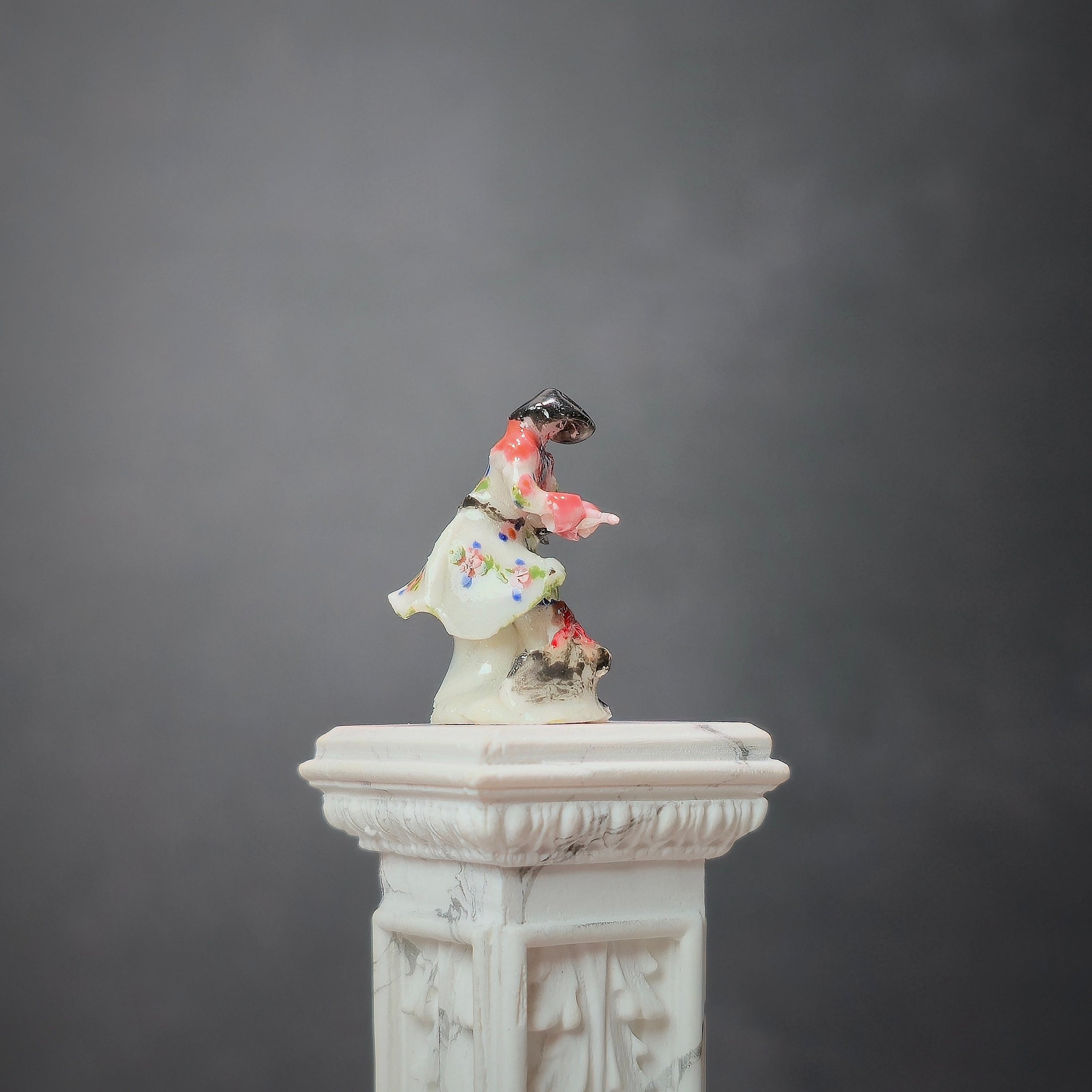 Tricia Street OOAK Chinoiserie Gentleman Sculpted Porcelain Meissen Style Figurine