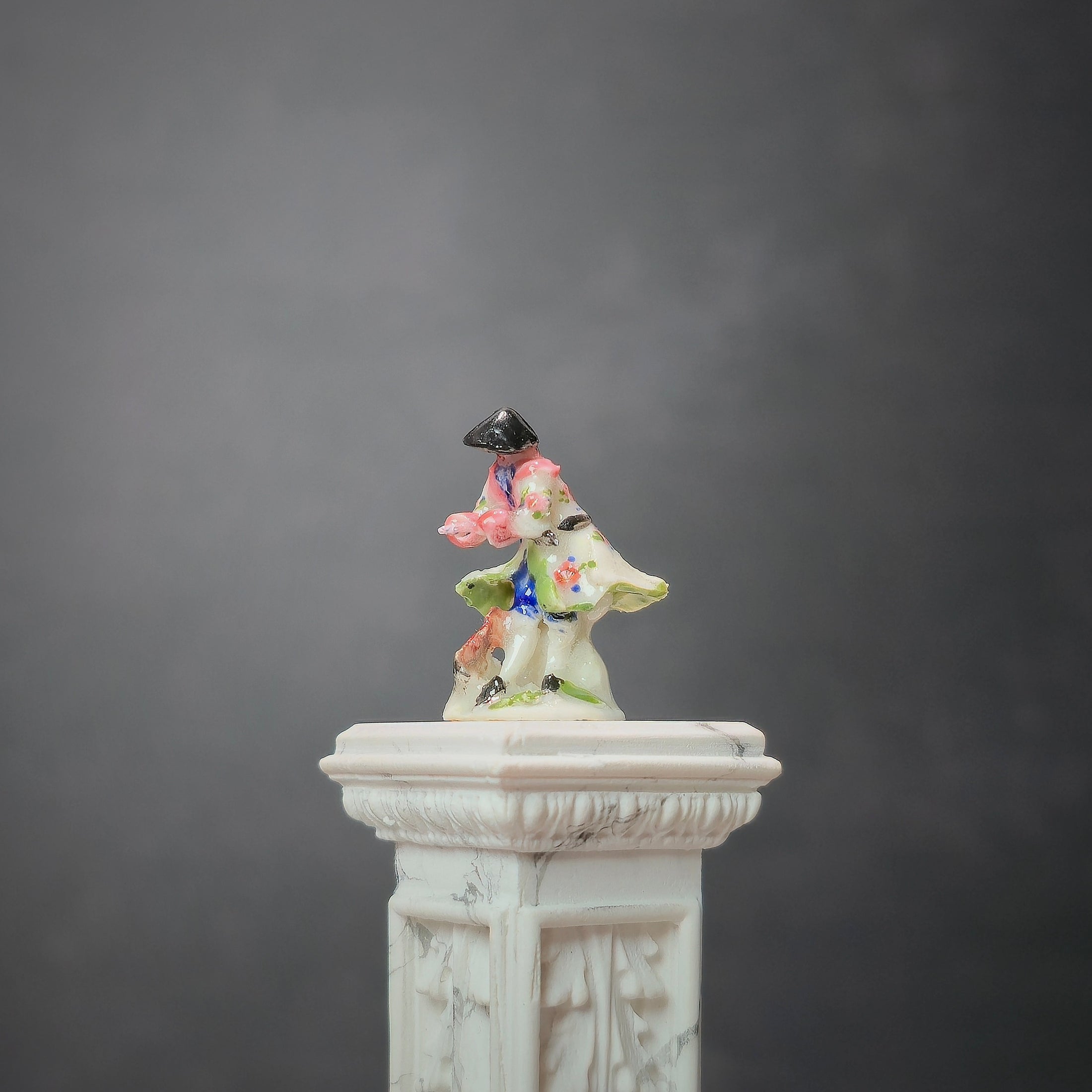 Tricia Street OOAK Chinoiserie Gentleman Sculpted Porcelain Meissen Style Figurine