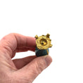 Load image into Gallery viewer, David Iriarte Gold Plated Bronze & Green Enameled Faux Marble Urn Vase B

