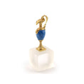 Load image into Gallery viewer, David Iriarte Gold Plated Bronze & Enameled Faux Lapis Lazuli Decorative Footed Ewer
