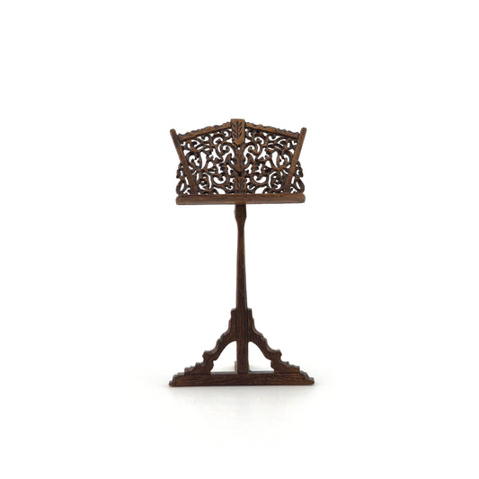 Intricate Geoffrey Bishop Hand-Carved Victorian Sheet Music Stand 1:12 Scale