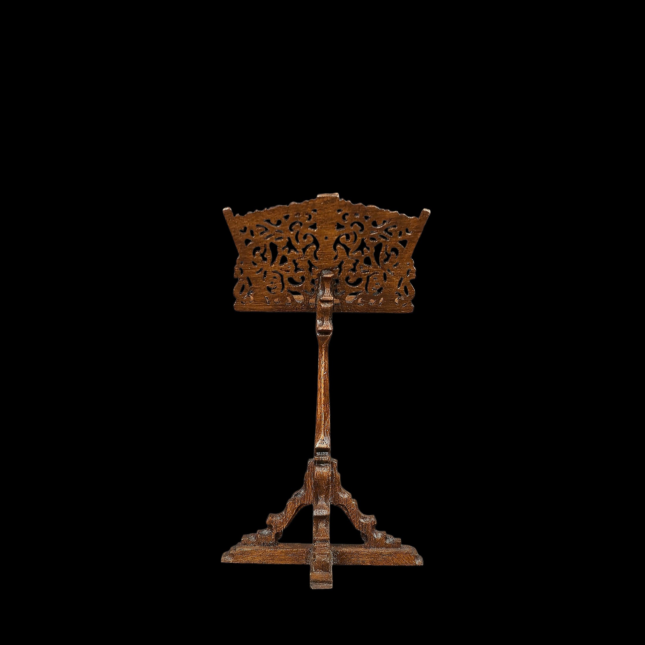 Intricate Geoffrey Bishop Hand-Carved Victorian Sheet Music Stand 1:12 Scale