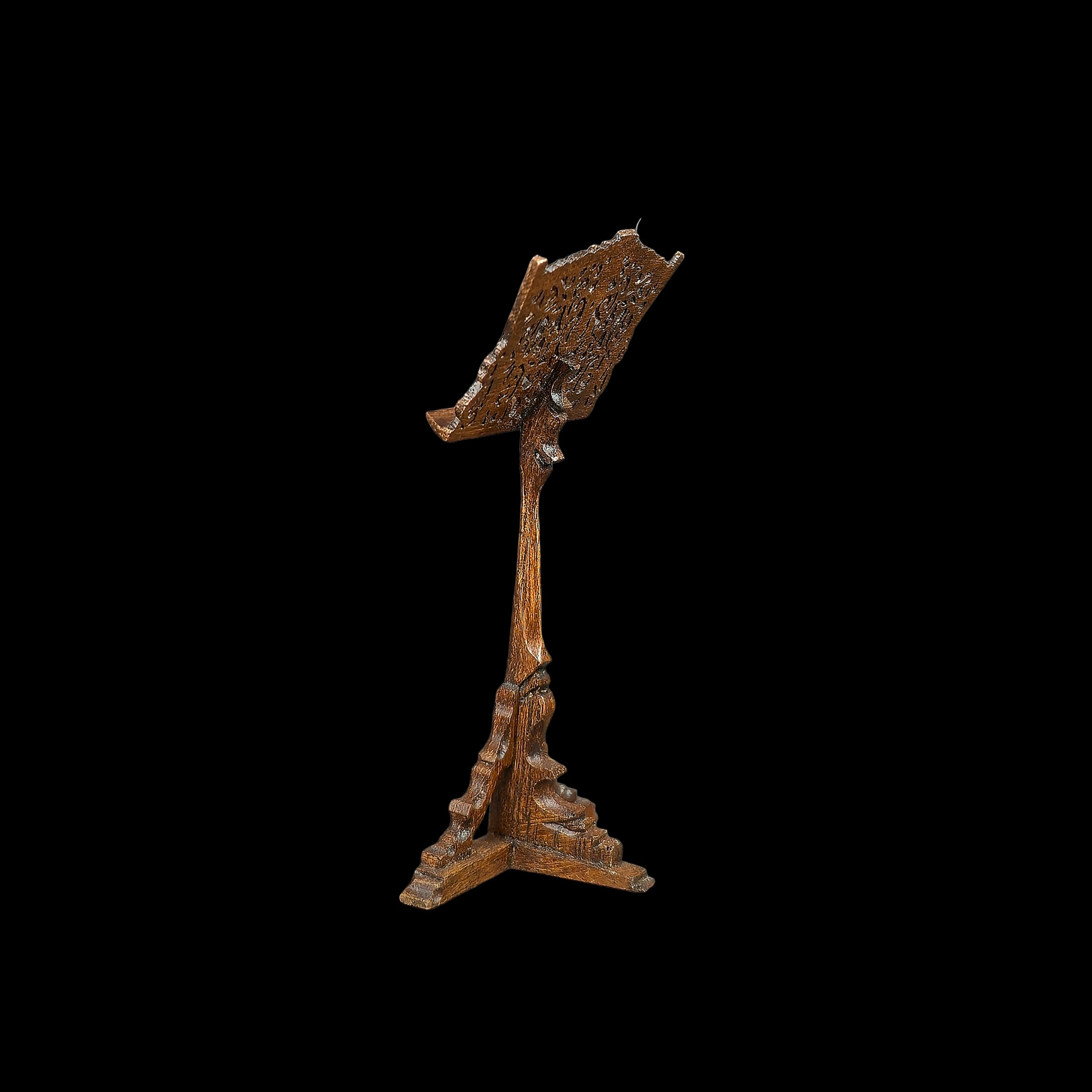 Intricate Geoffrey Bishop Hand-Carved Victorian Sheet Music Stand 1:12 Scale