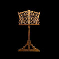 Load image into Gallery viewer, Intricate Geoffrey Bishop Hand-Carved Victorian Sheet Music Stand 1:12 Scale
