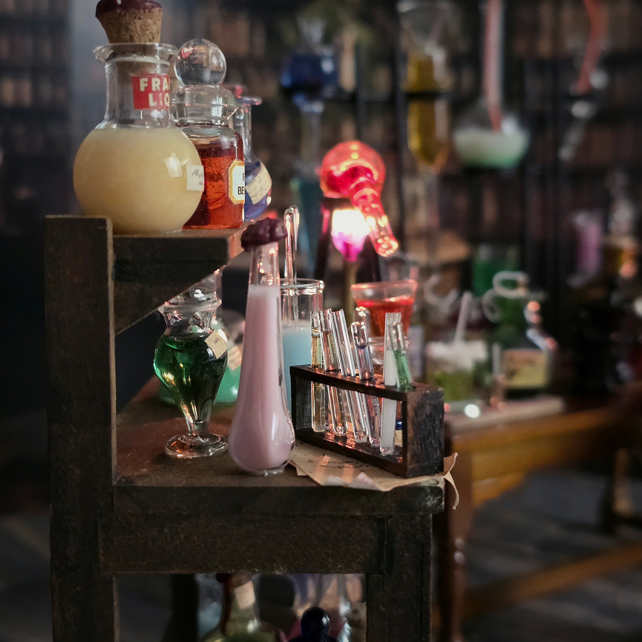 OOAK Scientist Doll by Marcia Backstrom & Illuminated Laboratory Set
