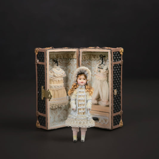 SUPER RARE Renee Delaney Miniature Doll with Trunk & Wardrobe