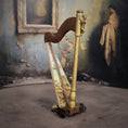 Load image into Gallery viewer, Janet Reyburn Miniature Cherubic Harp Artisan Dollhouse Musical Instrument
