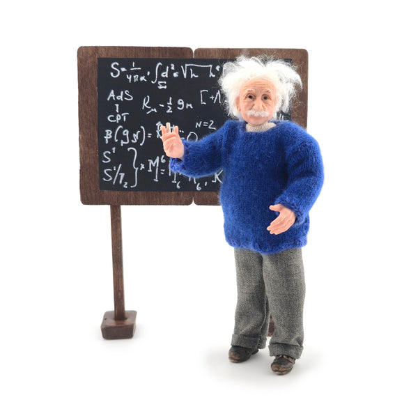 Alma Artistry Albert Einstein Dollhouse Character Doll & Blackboard