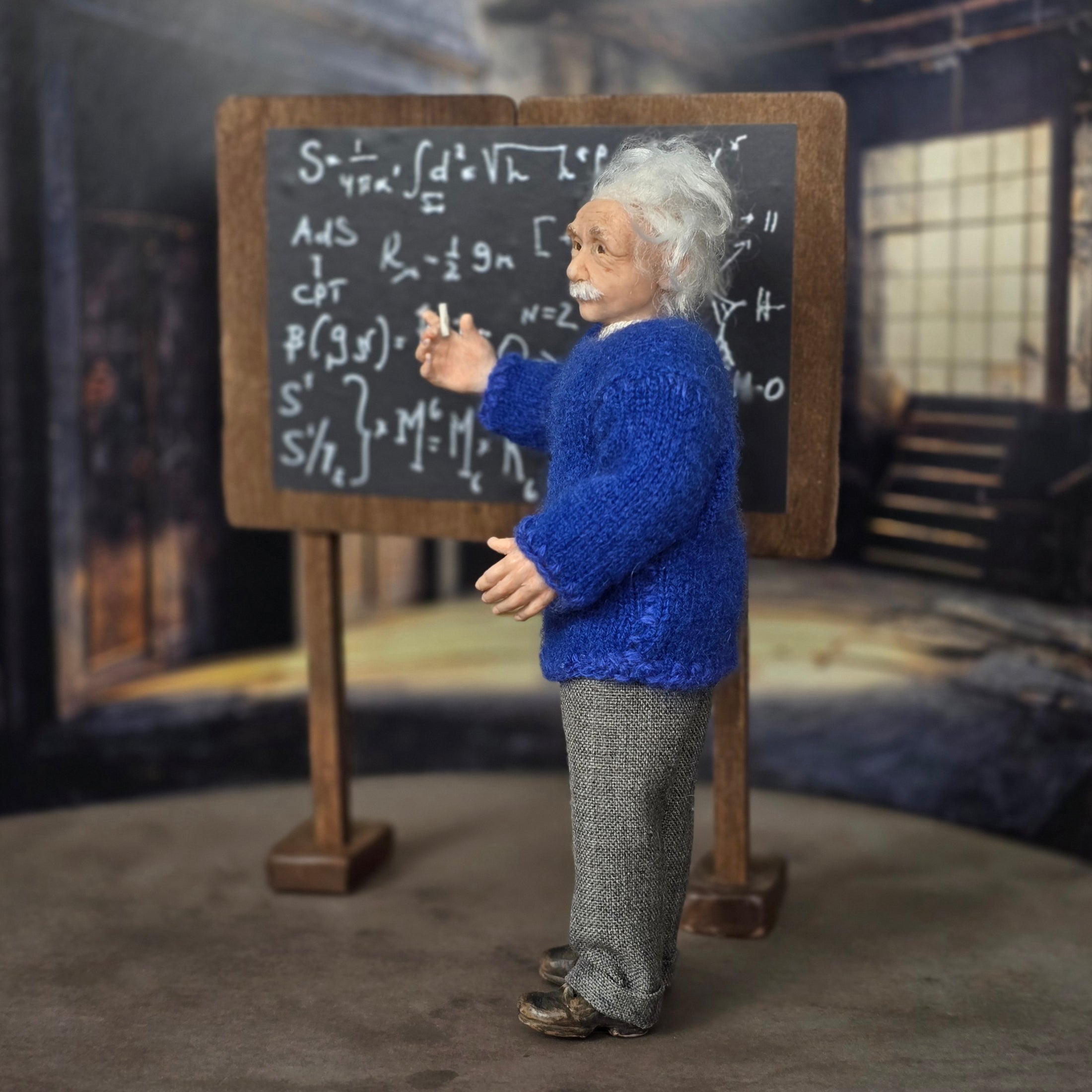 Alma Artistry Albert Einstein Dollhouse Character Doll & Blackboard