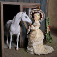 Load image into Gallery viewer, Miniature Rose Victorian Lady Porcelain Dollhouse Doll w Hat & Parasol
