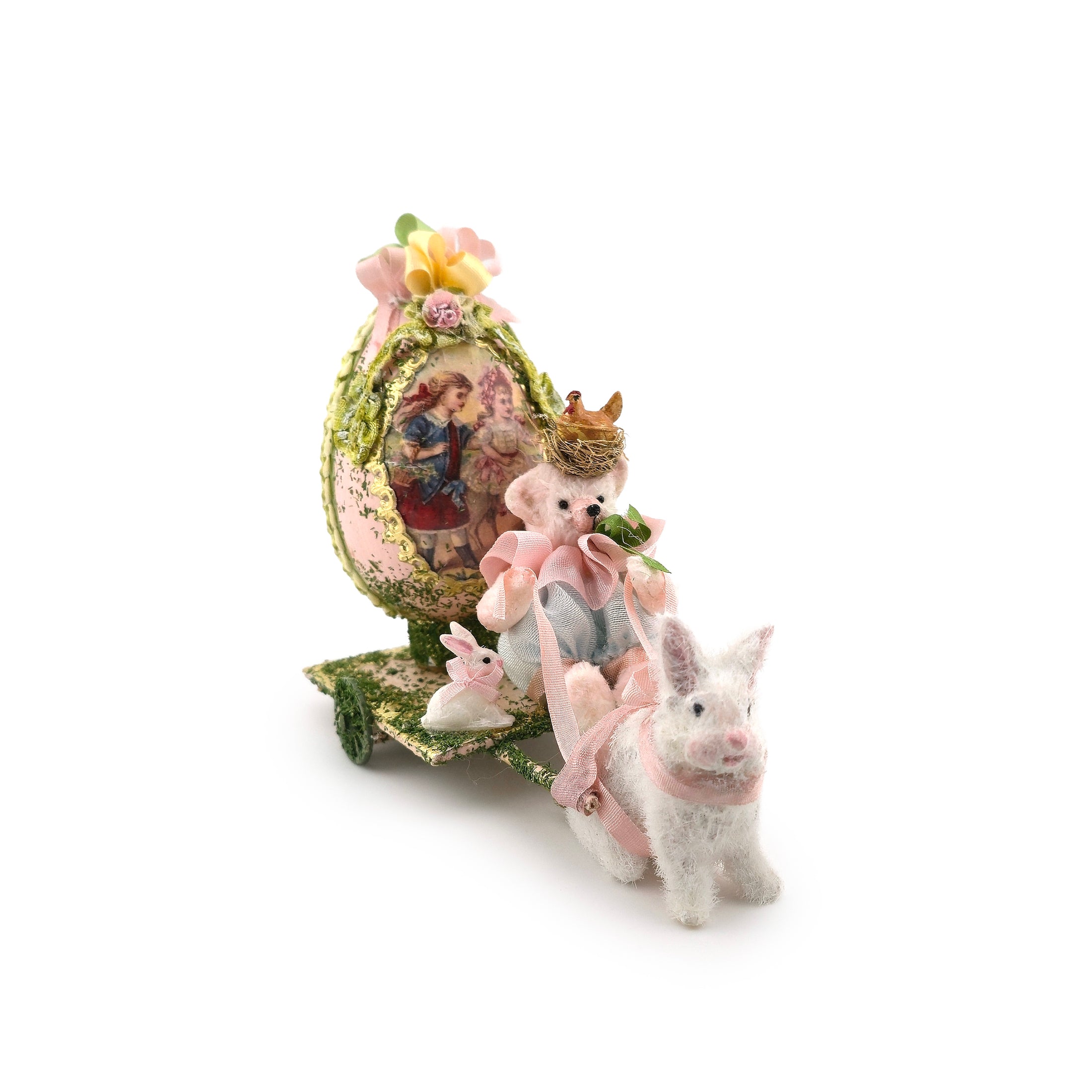Le Coffre d’Emilie Easter Bunny Egg Coach Miniature Vignette