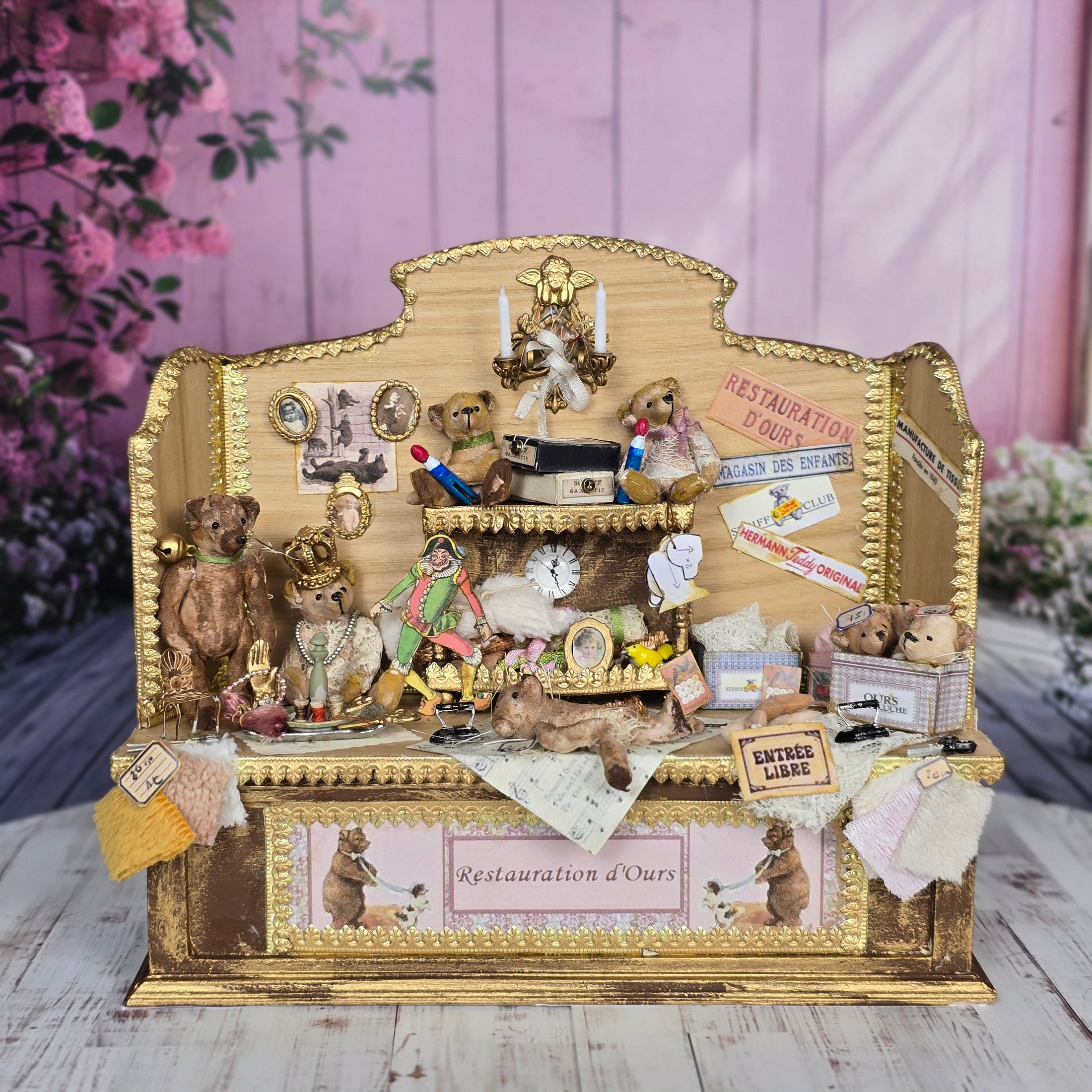 Le Coffre d’Emilie French Teddy Bear Repair Shop Dollhouse Miniature