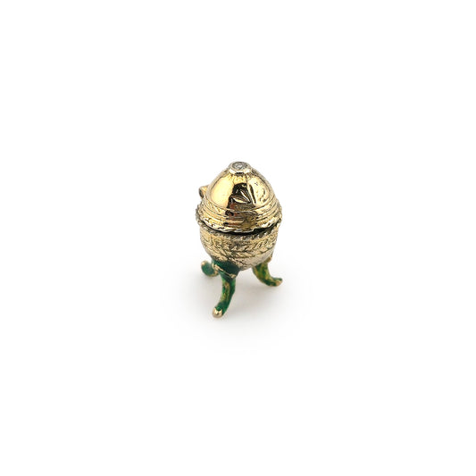 Eugene Kupjack Sterling Silver Fabergé Style Miniature Egg