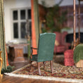 Load image into Gallery viewer, Gail Steffey Tufted Green Leather Upholstery High Back Chair RARE
