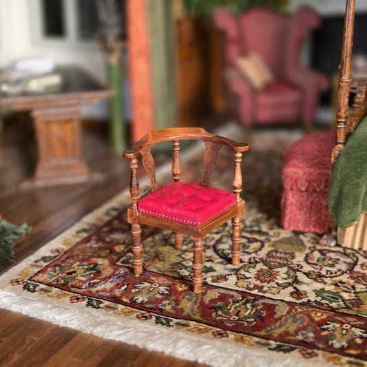 Roger Gutheil & Gail Steffey Miniature Red Leather Corner Chair