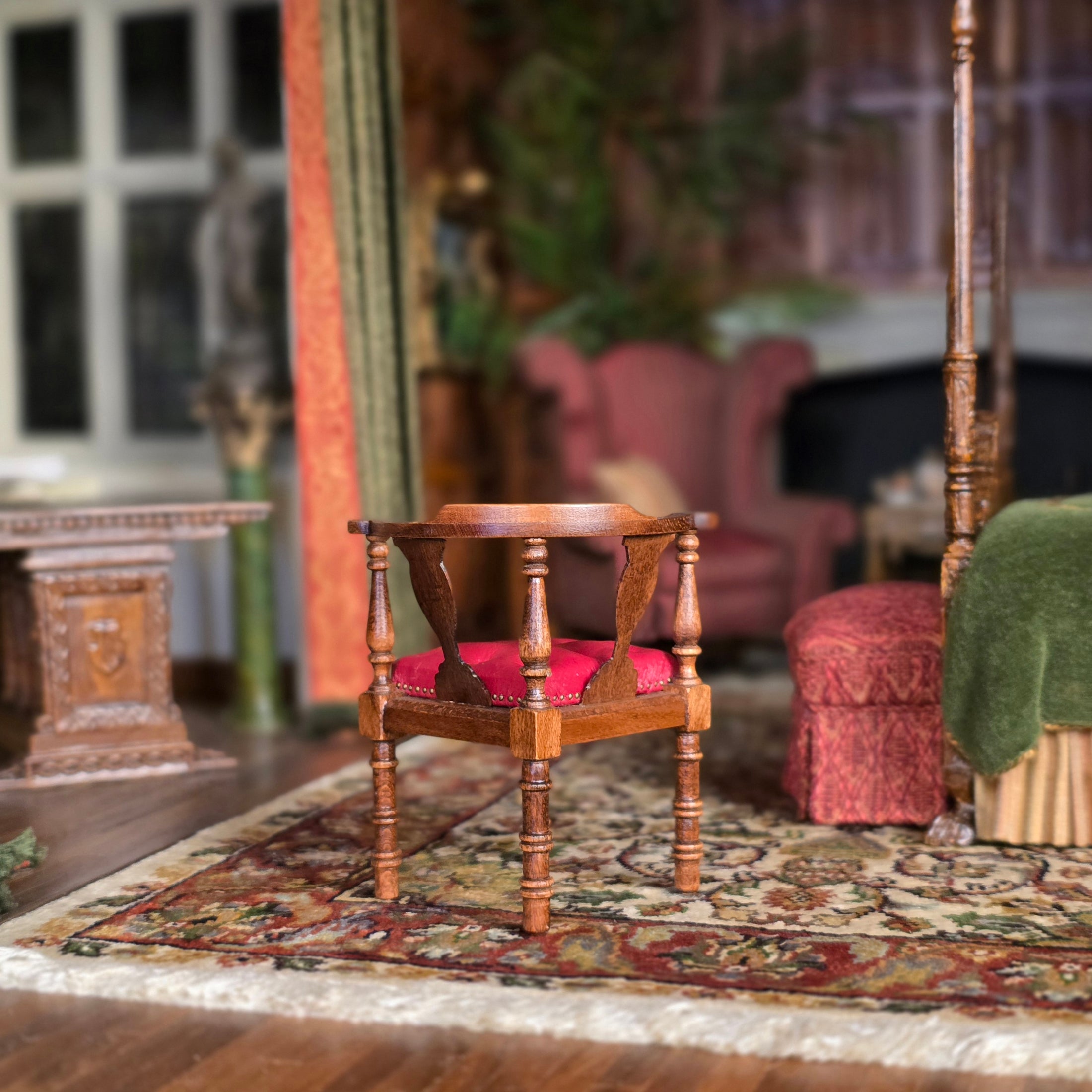 Roger Gutheil & Gail Steffey Miniature Red Leather Corner Chair