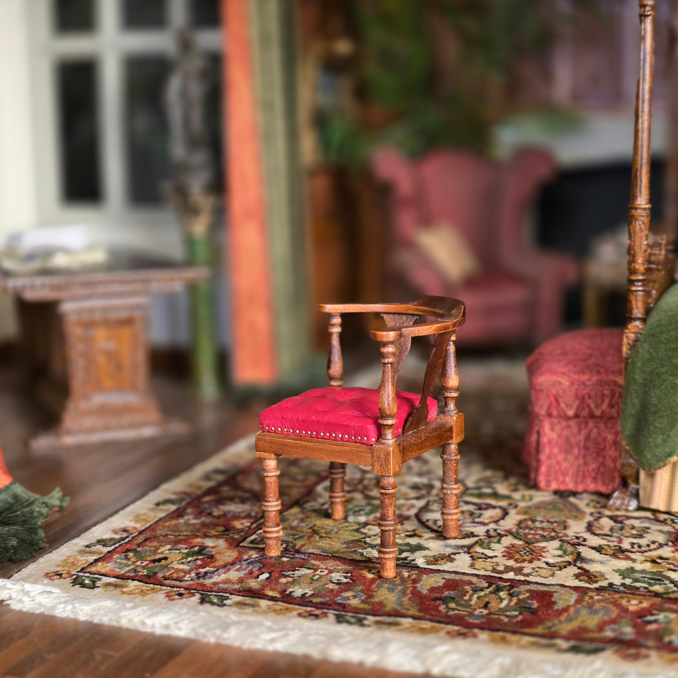 Roger Gutheil & Gail Steffey Miniature Red Leather Corner Chair