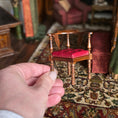 Load image into Gallery viewer, Roger Gutheil & Gail Steffey Miniature Red Leather Corner Chair
