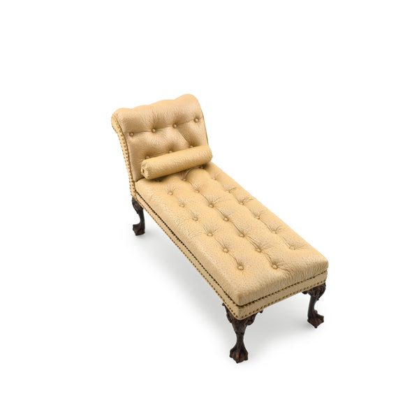 Gail Steffey Miniature Leather Fainting Sofa Chaise