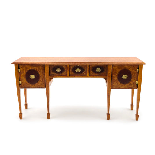 RARE Gil Mena Georgian Miniature Sideboard Inlay Burl Wood Sideboard Cabinet