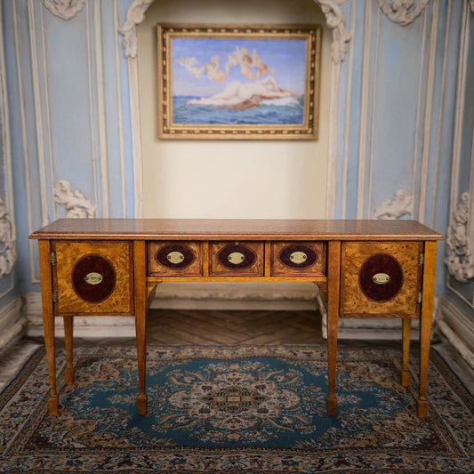 RARE Gil Mena Georgian Miniature Sideboard Inlay Burl Wood Sideboard Cabinet