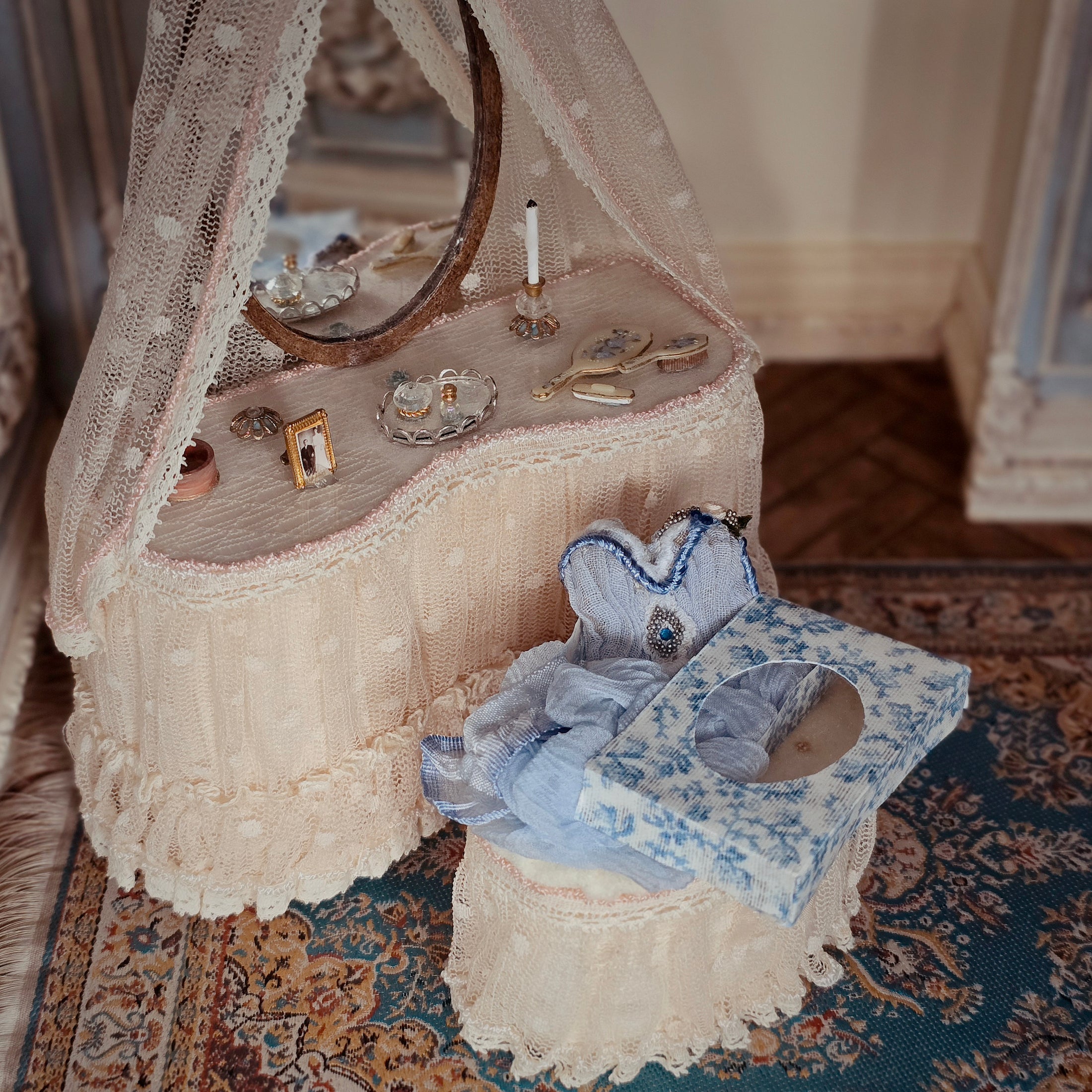 Angela Leigh Miniature Dress Vignette Blue Gown in Box 1:12