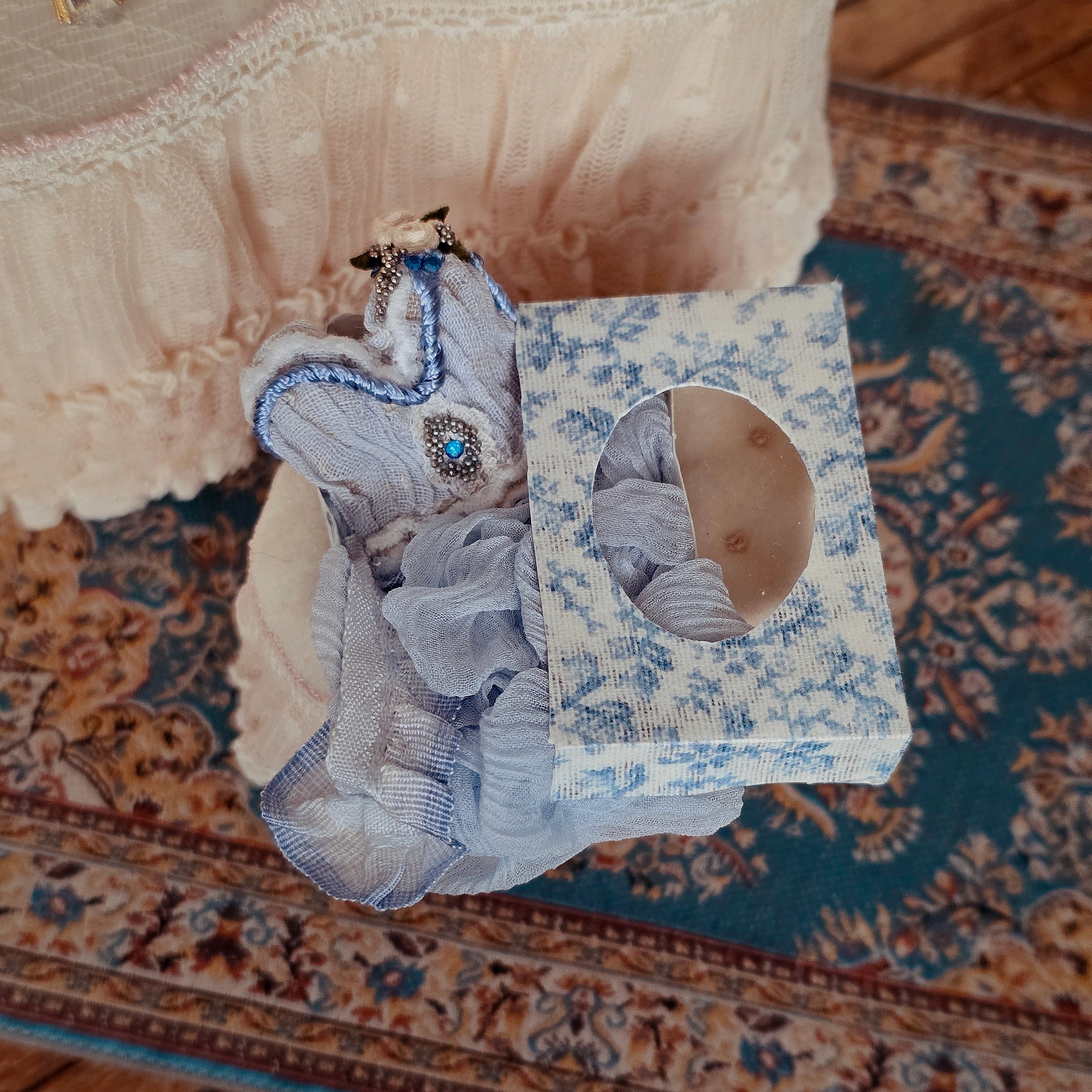 Angela Leigh Miniature Dress Vignette Blue Gown in Box 1:12