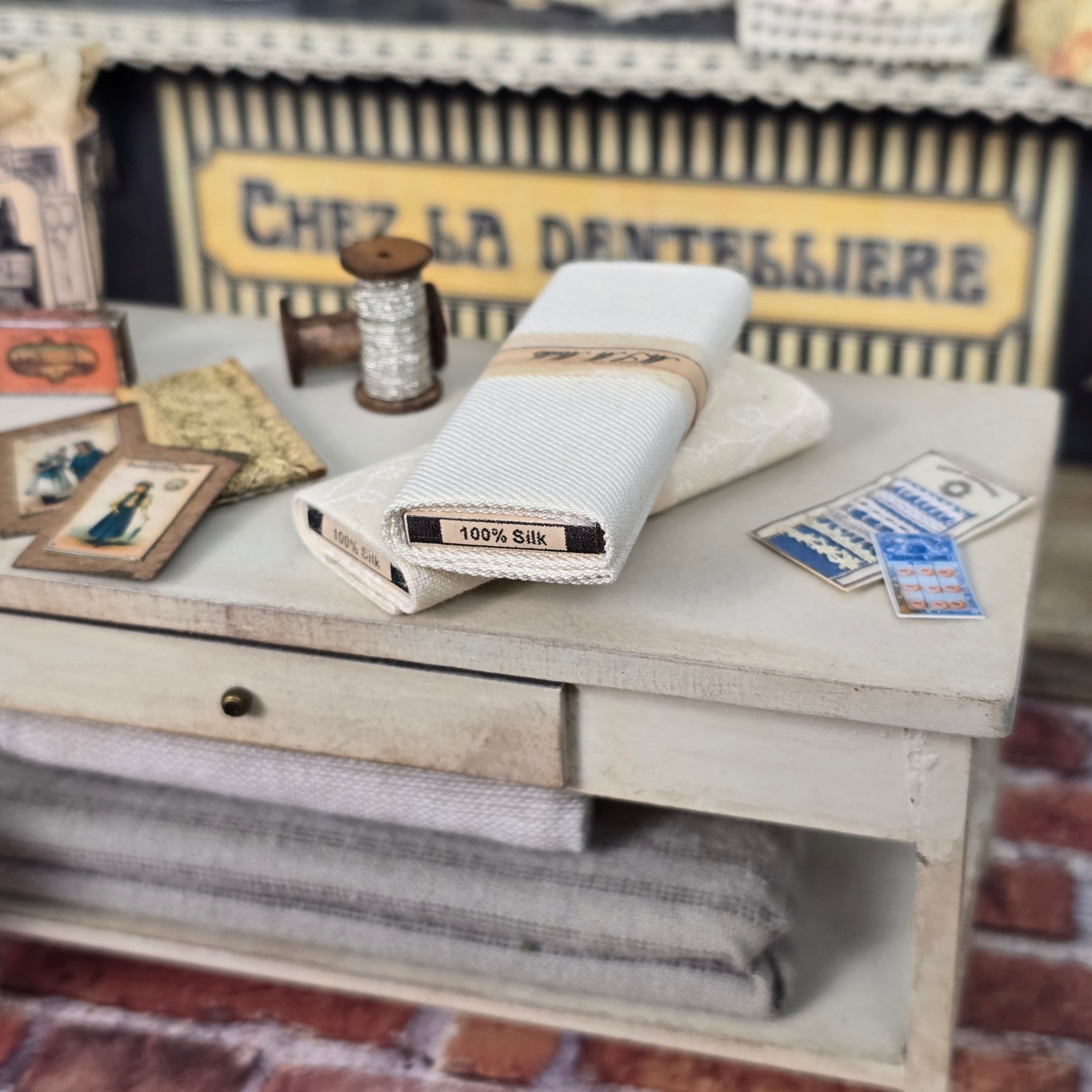 Lori Ann Potts Mustard Seed Miniatures Haberdashery Shop Accessories Set