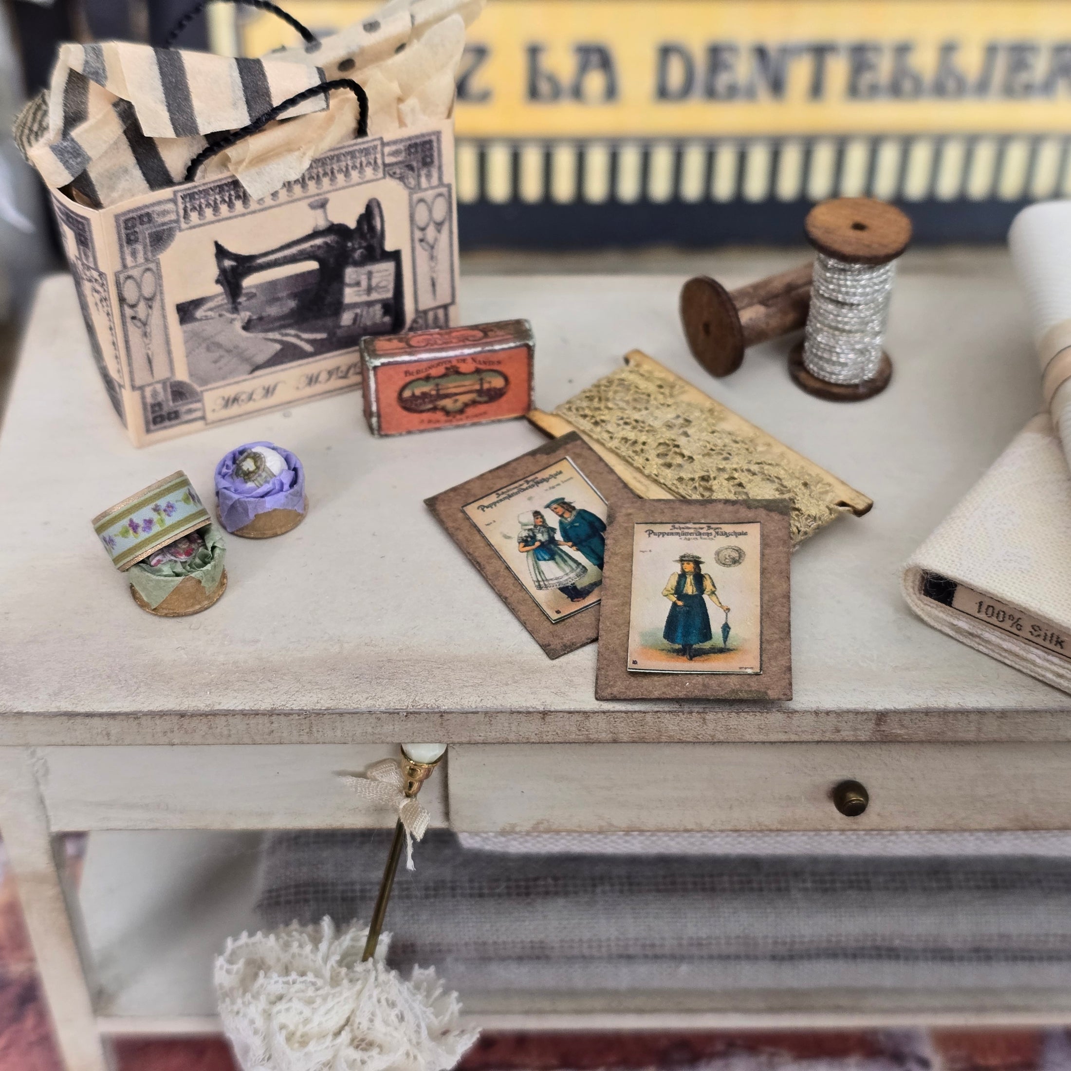 Lori Ann Potts Mustard Seed Miniatures Haberdashery Shop Accessories Set
