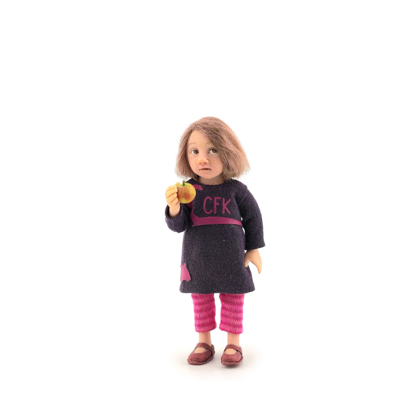 OOAK Catherine Muniere Dollhouse Little Girl Doll with Apple IGMA