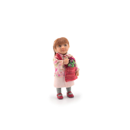 OOAK Catherine Muniere Girl Doll with Teddy Bear Bag IGMA